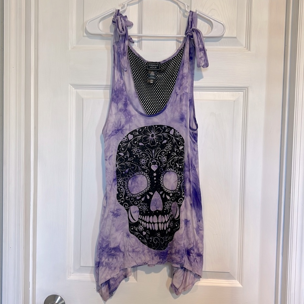 Purple tie die tank